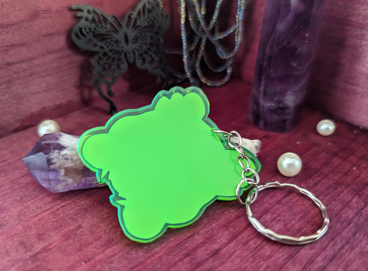 Spoopy Dragon Acrylic Keychain Kawaii