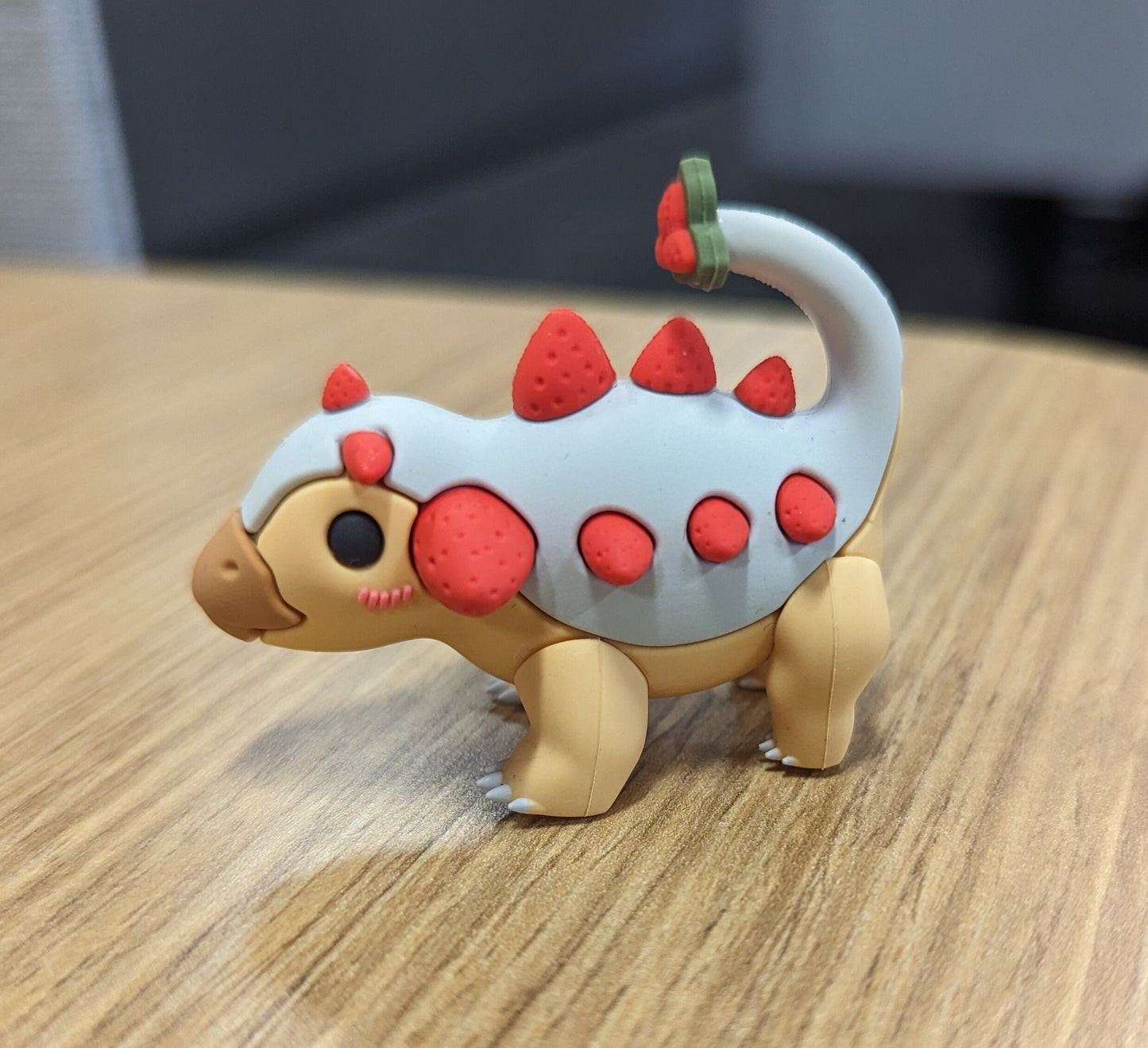 StRAWRberry Ankyloshortcake Vinyl Figures Kawaiinos Kawaii Dino Ankylosaurus