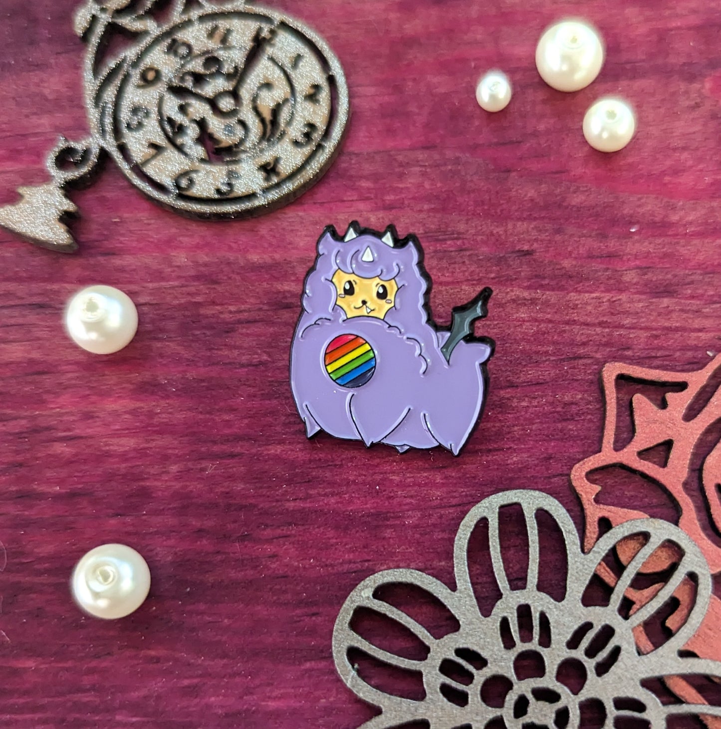 Kawaii Dragpaca - Dragon Alpaca Soft Enamel Pin Cute Pride Rainbow