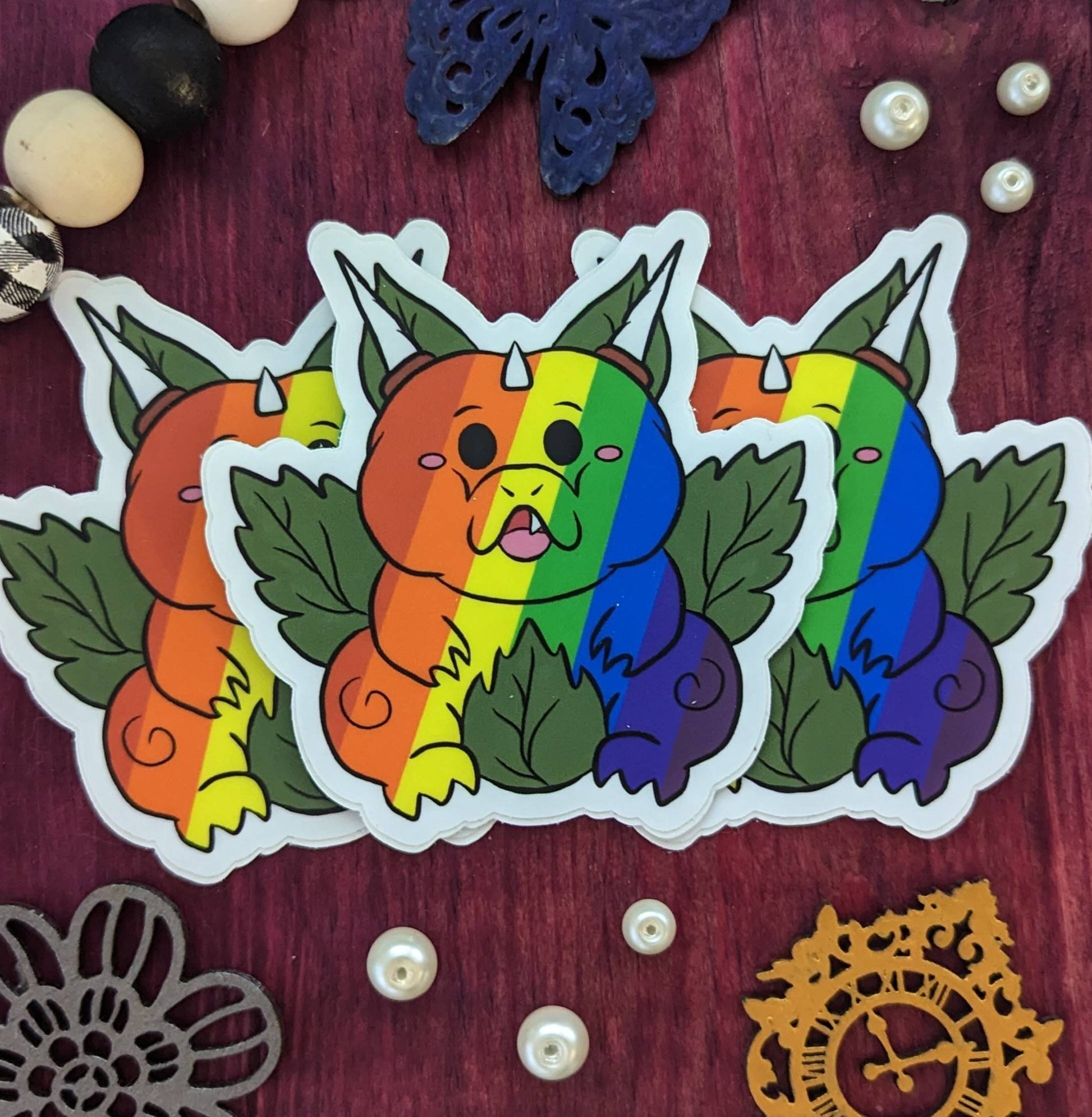 Rainbow Dragon Tea Bagbies Pride Vinyl Sticker