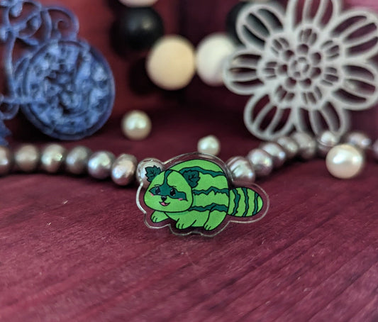 Suicoon Suika Watermelon Raccoon Kawaii Acrylic Pin