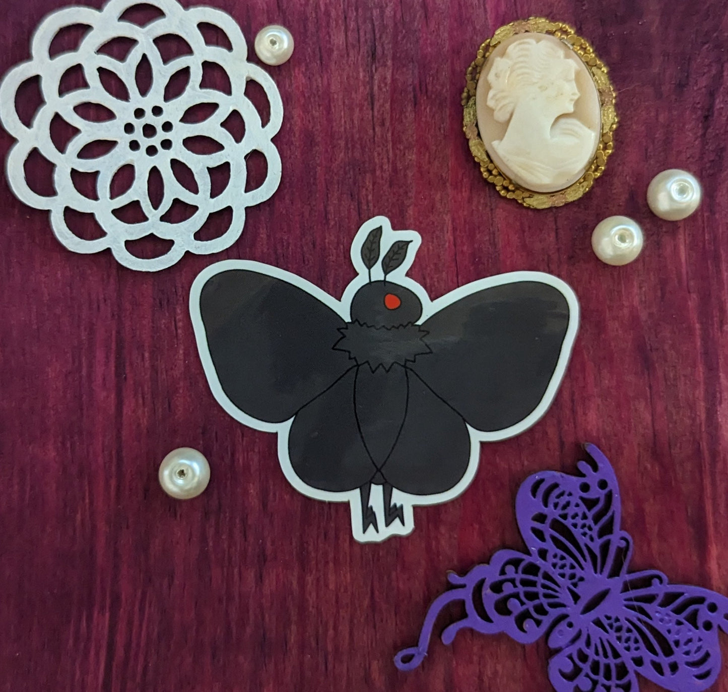 Mothman Cryptid Vinyl Sticker Moth Man
