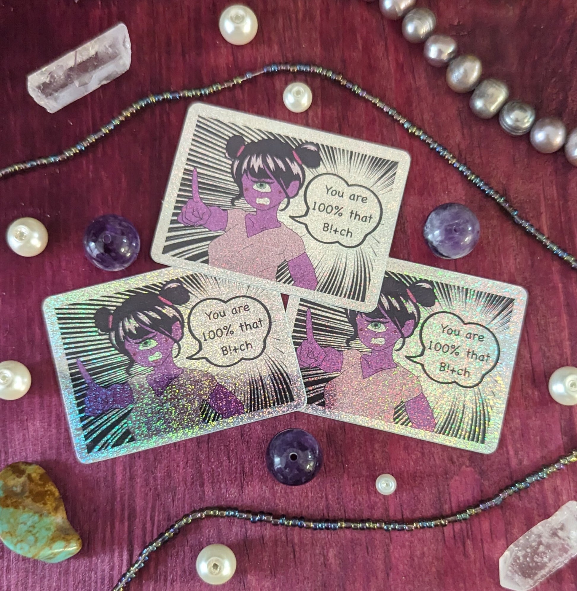 Ophelia Kawaii Cyclops 100 Percent That Bish Glitter Sticker