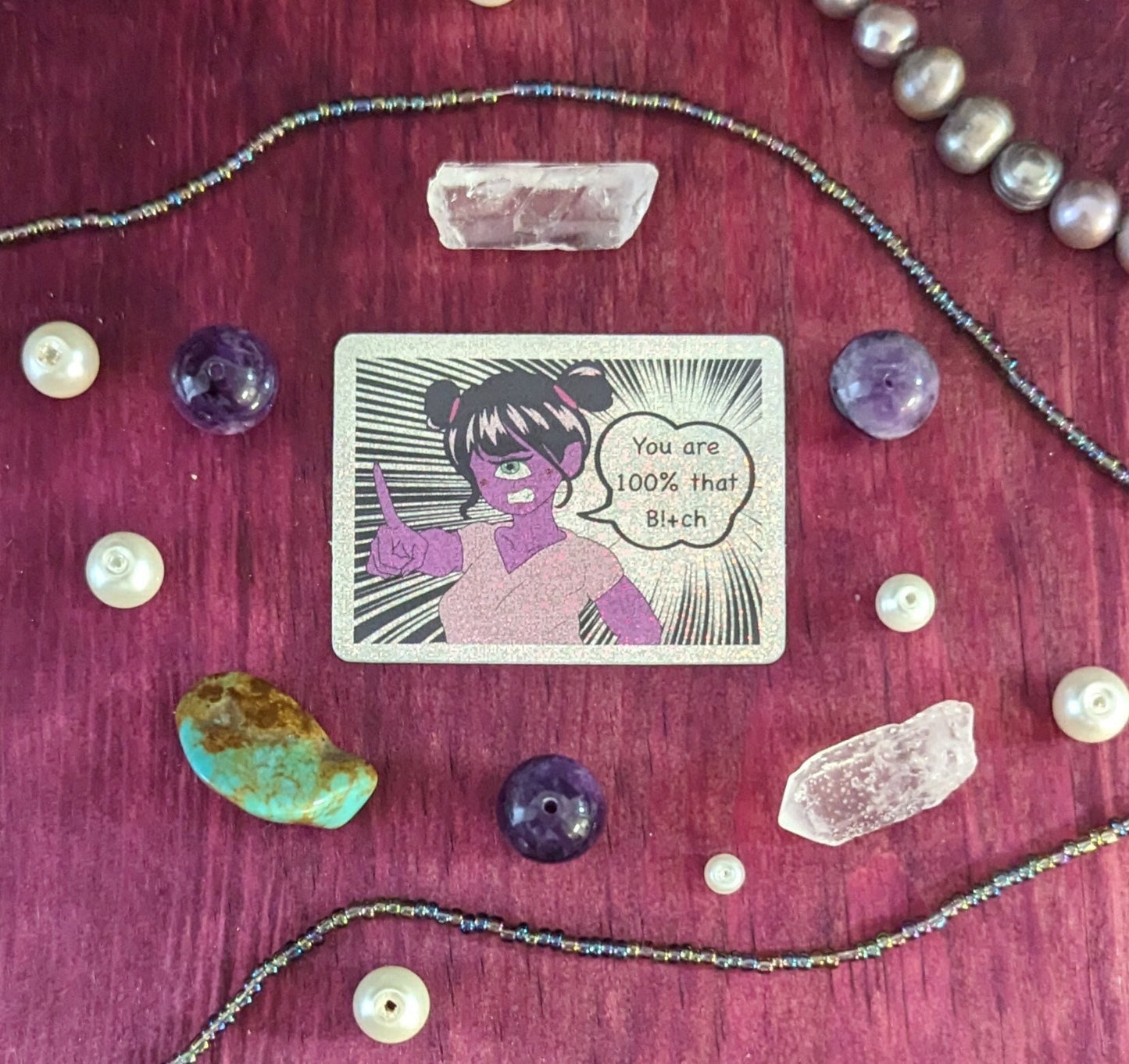 Ophelia Kawaii Cyclops 100 Percent That Bish Glitter Sticker