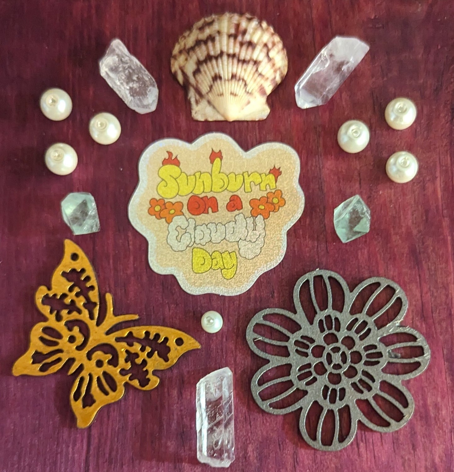 Sunburn on a Cloudy Day Sticker