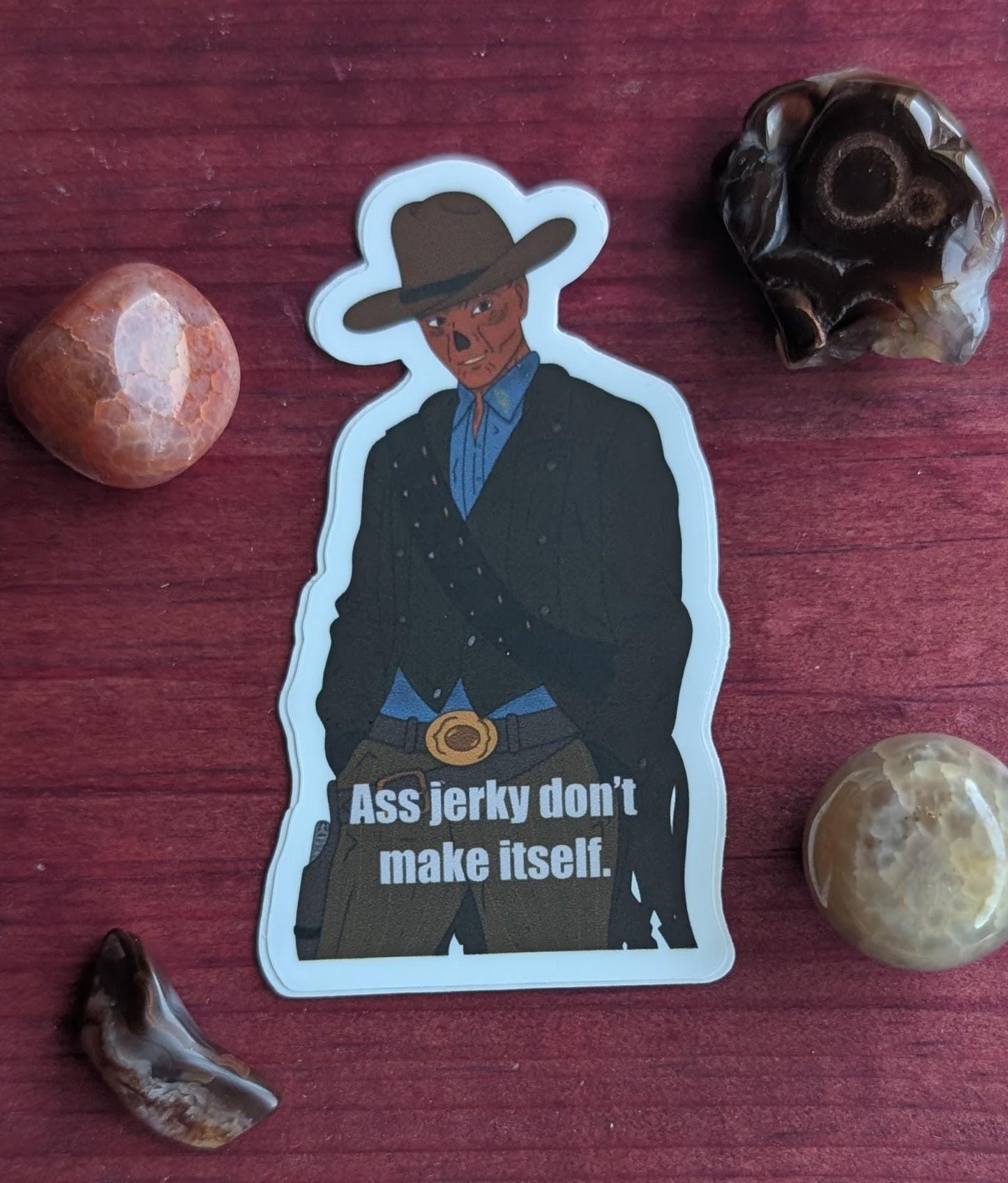 Irradiated Cowboy with No Nose aka The Ghoul Vinyl Sticker Jerky don't make Itself