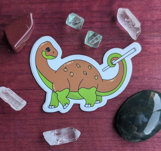 Kawaiinos Carameldapplodocus Caramel Apple Diplodocus Kawaii Dinos Vinyl Sticker