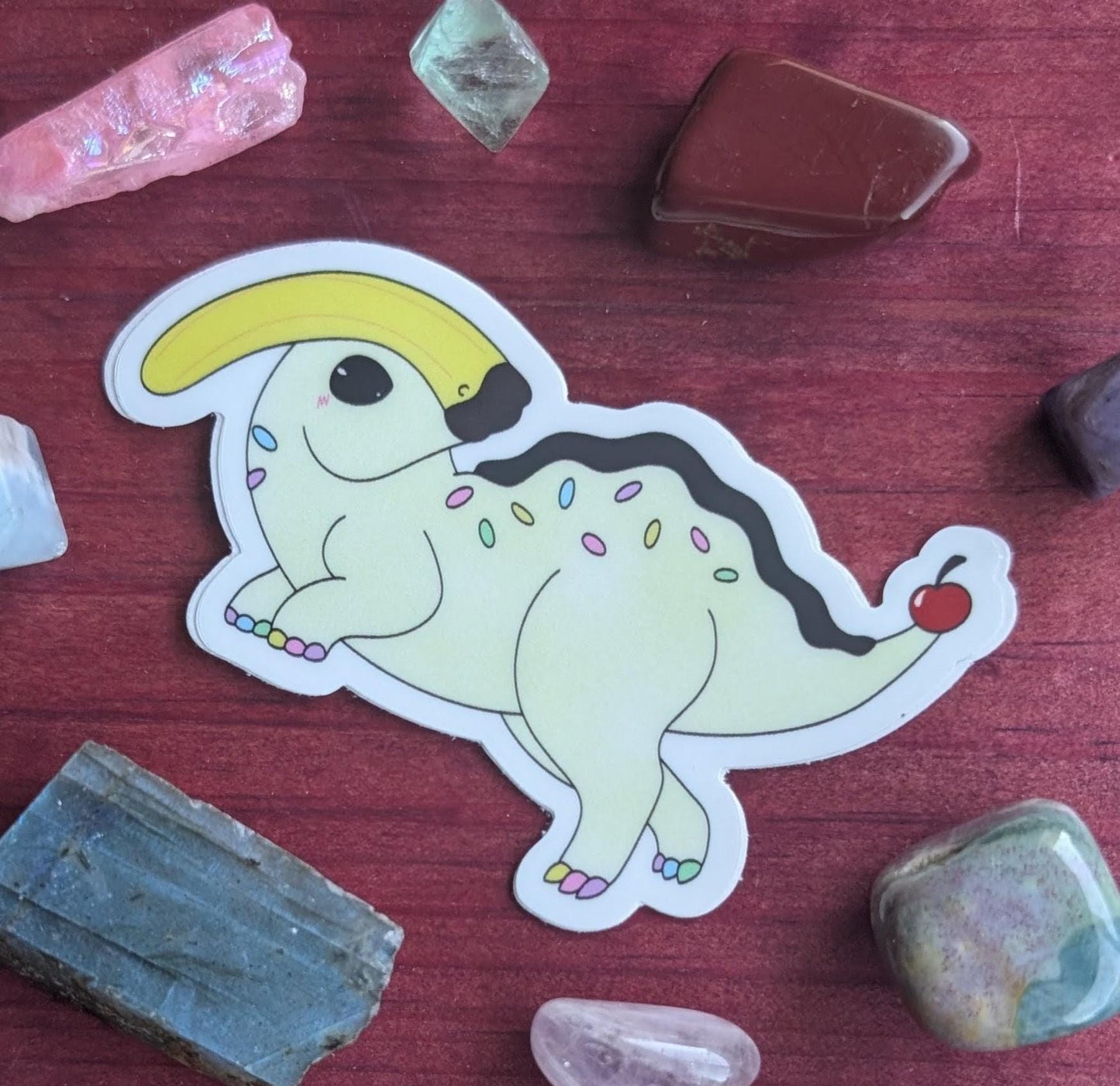 Kawaiinos Para-Split-Olophus Parasaurolophus Kawaii Dino Dinosaur Vinyl Sticker