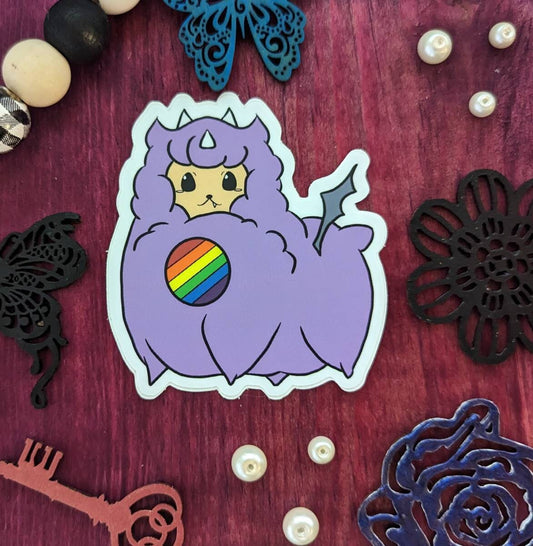 Dragpaca Dragon Alpaca Vinyl Sticker Kawaii