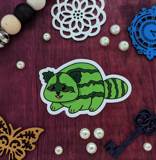Suicoon Watermelon Raccoon Kawaii Vinyl Sticker