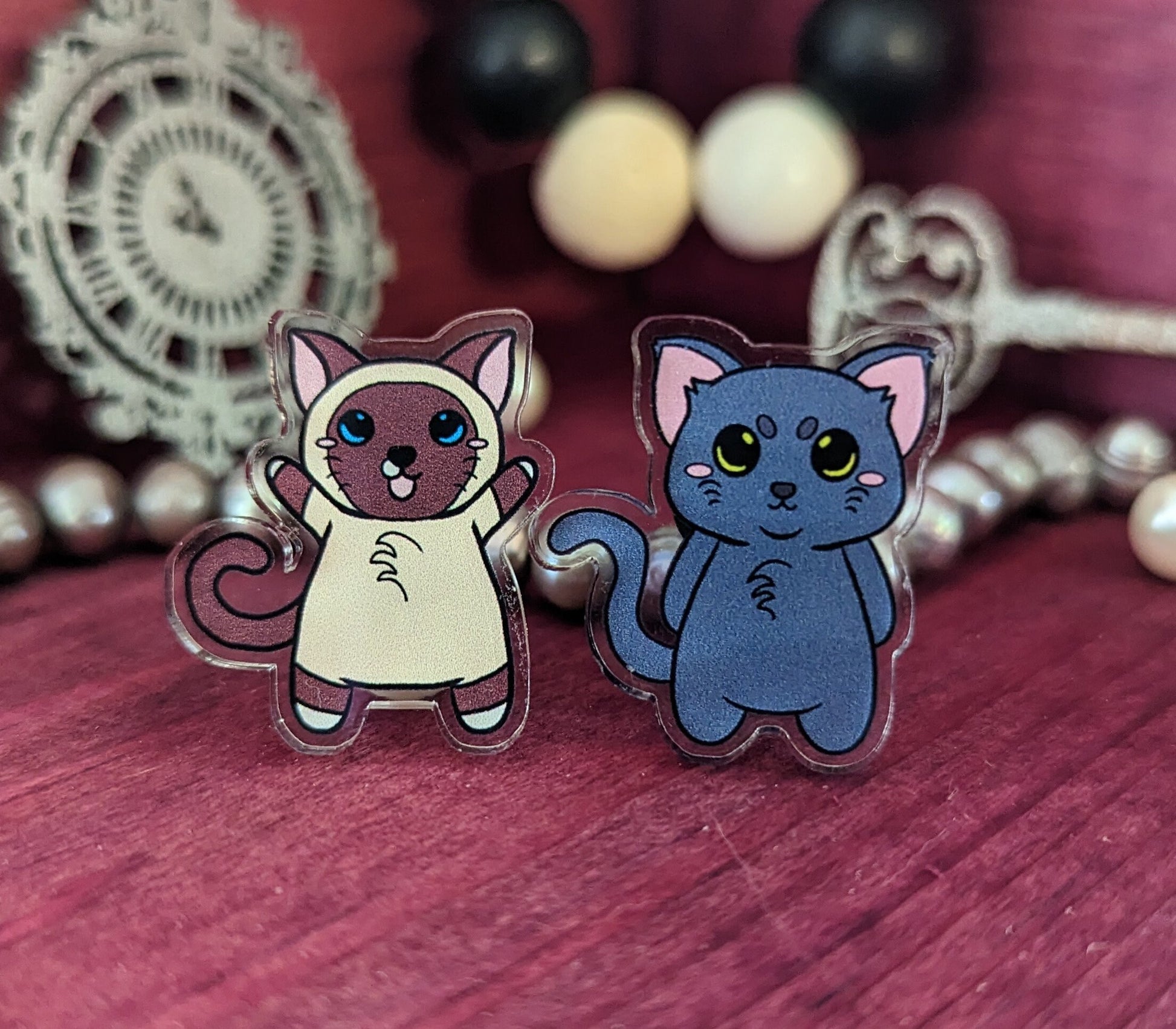 Big Cat | little cat - Cat Brothers Acrylic Pin Set Cloud and Mocha