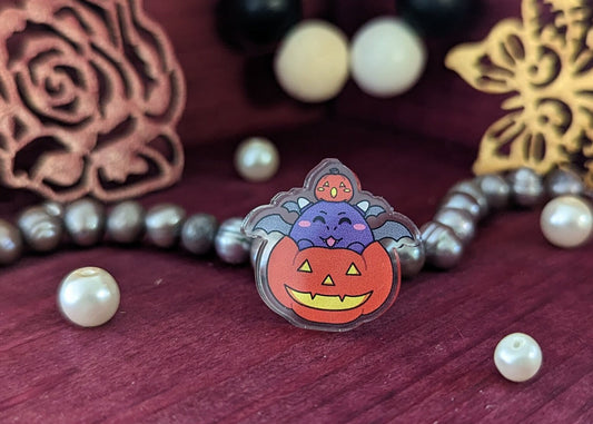 Kabochuu Kawaii Pumpkin Dragon Acrylic Pin