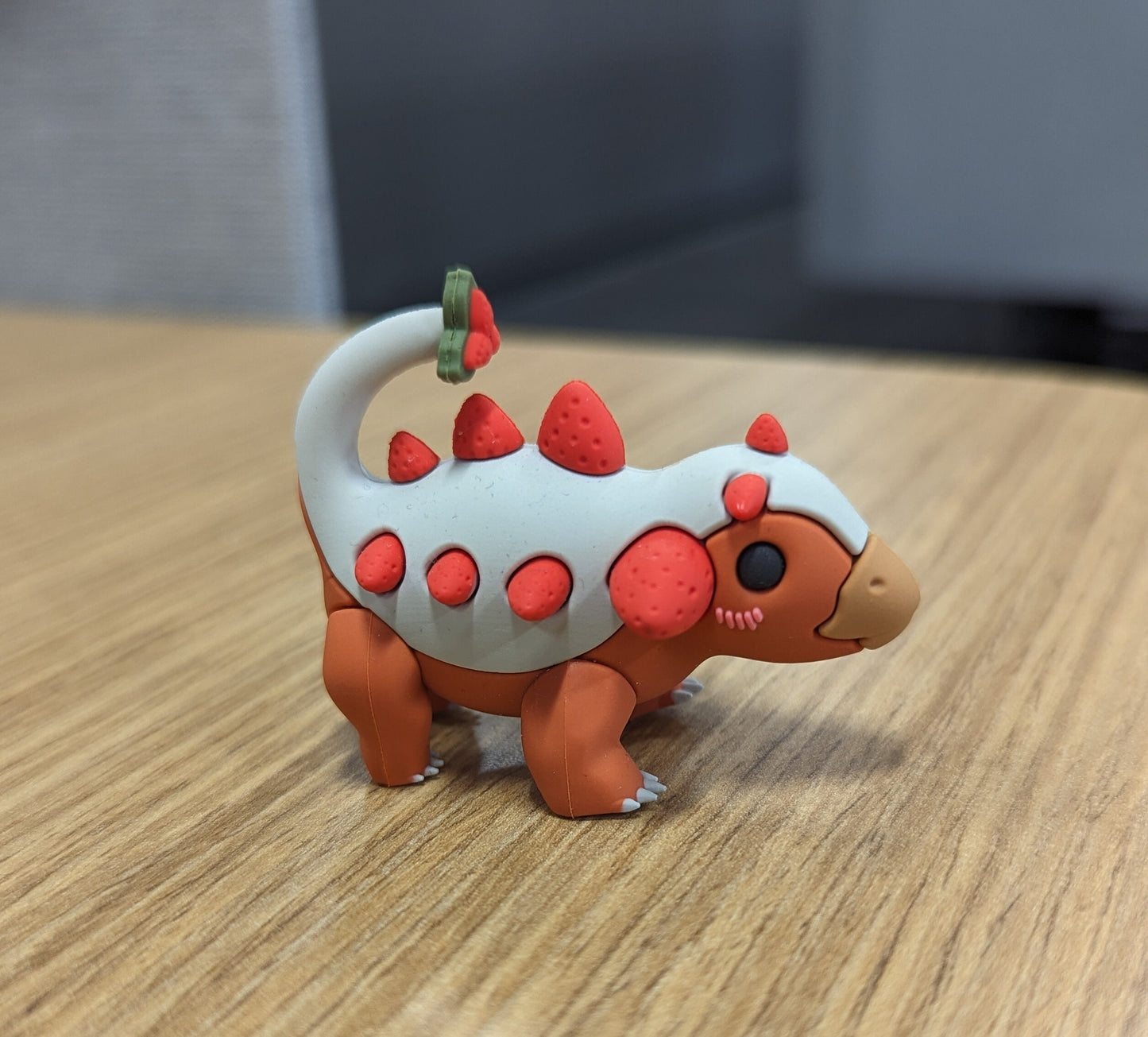 StRAWRberry Ankyloshortcake Vinyl Figures Kawaiinos Kawaii Dino Ankylosaurus